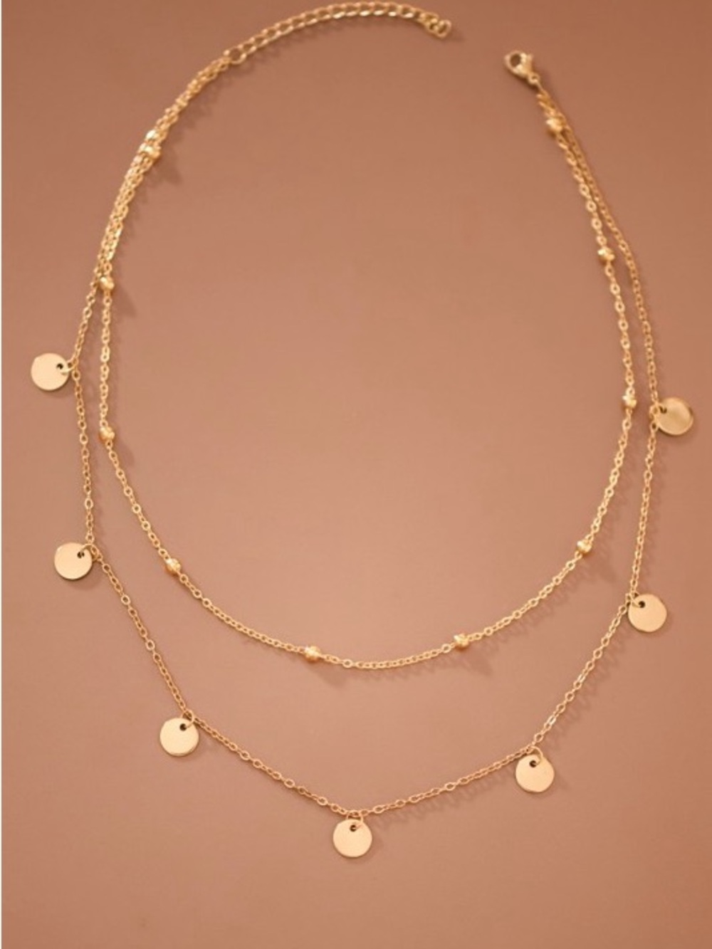 Layered Disc Chain Necklace - Picture 1 of 1